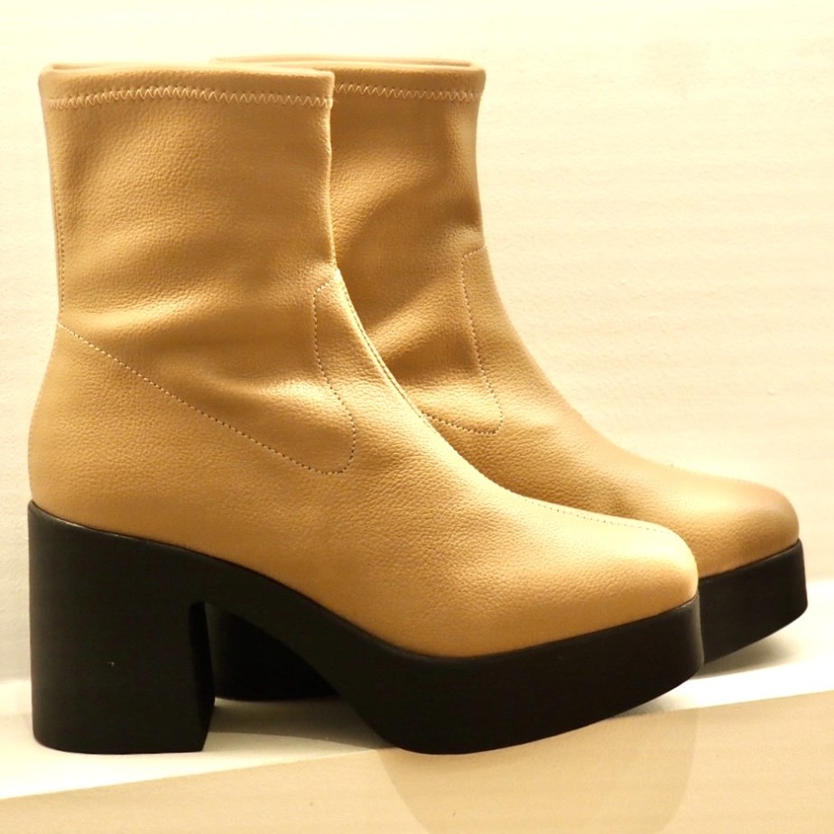 botín elástico plataforma beige CLAUDIA