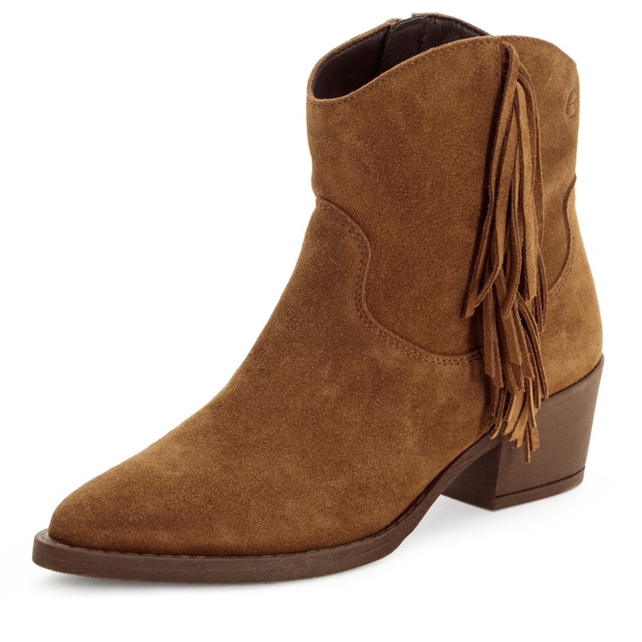 Botín flecos Tamaris color Tobacco