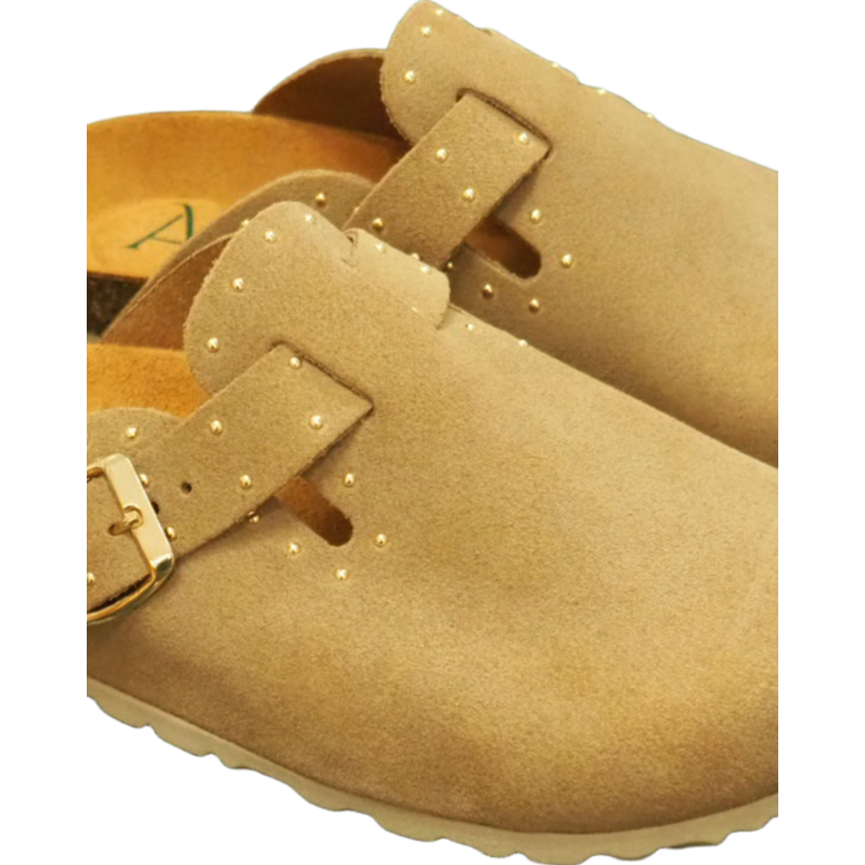 Zueco piel Autenti color topo