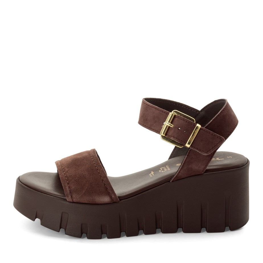 sandalia Tamaris plataforma color mocca