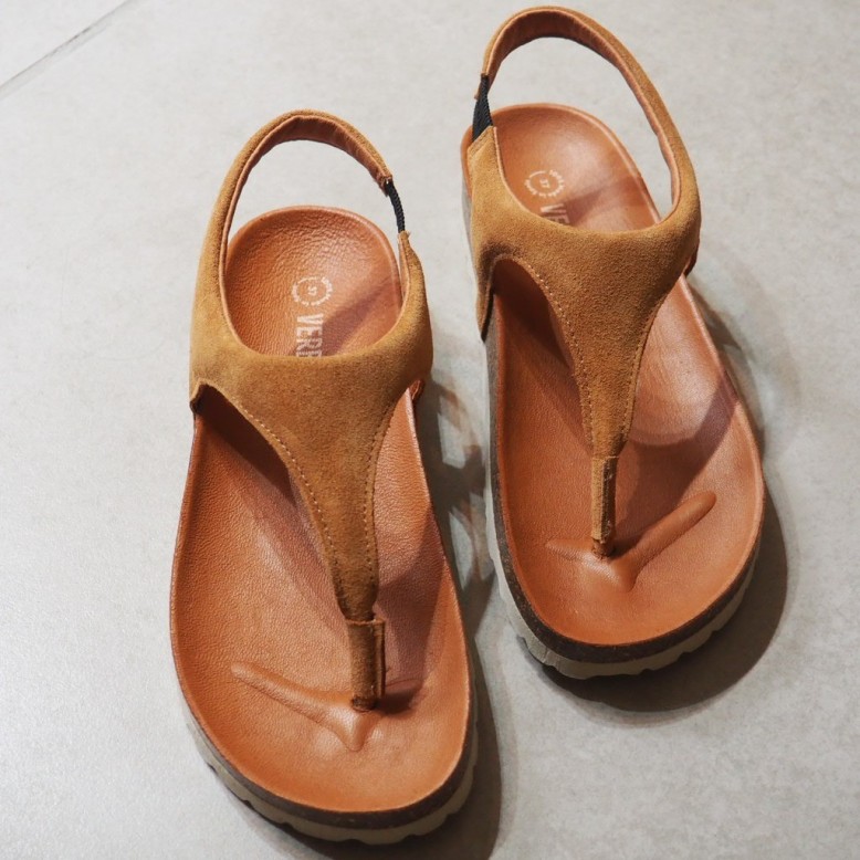 sandalias verbenas de piel color cuero