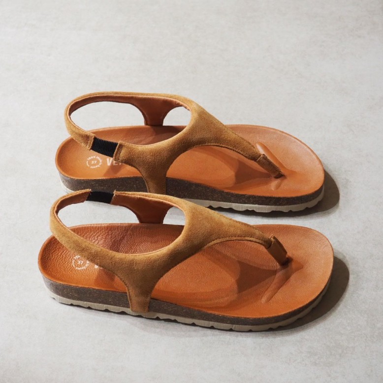sandalias verbenas de piel color cuero